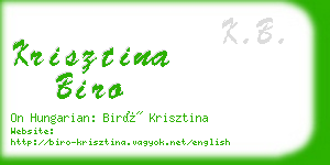 krisztina biro business card